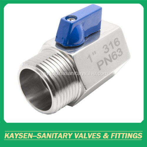 Sanitary PN63 Mini ball valve female to male